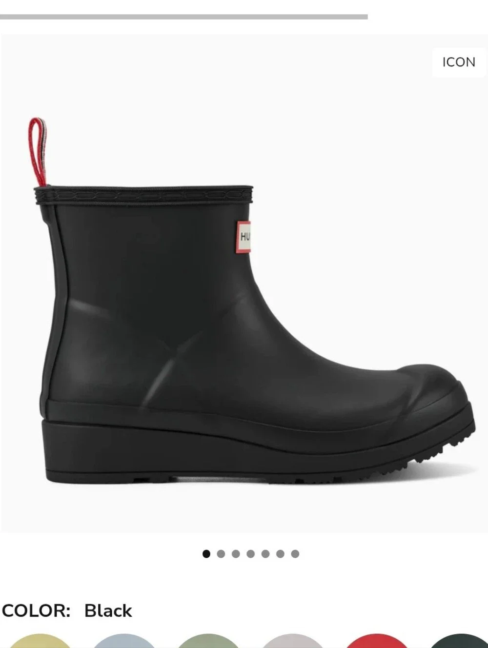 NEW Hunter Women's Play Waterproof Short Rain Boot Size 9 With Box